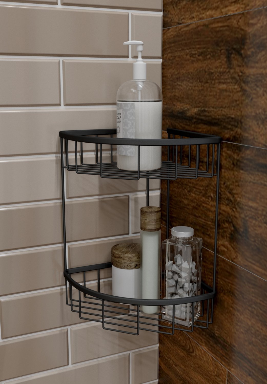 Полка угловая двойная Timo Saona черный (13082/03) - фото 2