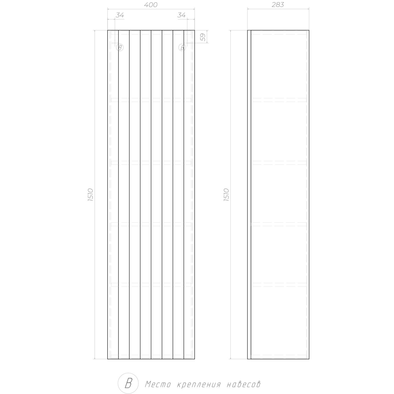 Шкаф VIGO навесной Finlay 400 (pp.FIN.40) - фото 3