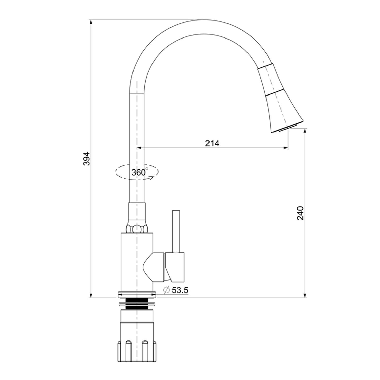 Смеситель Splenka для кухни с гибким изливом (S201.4308.03) - фото 9