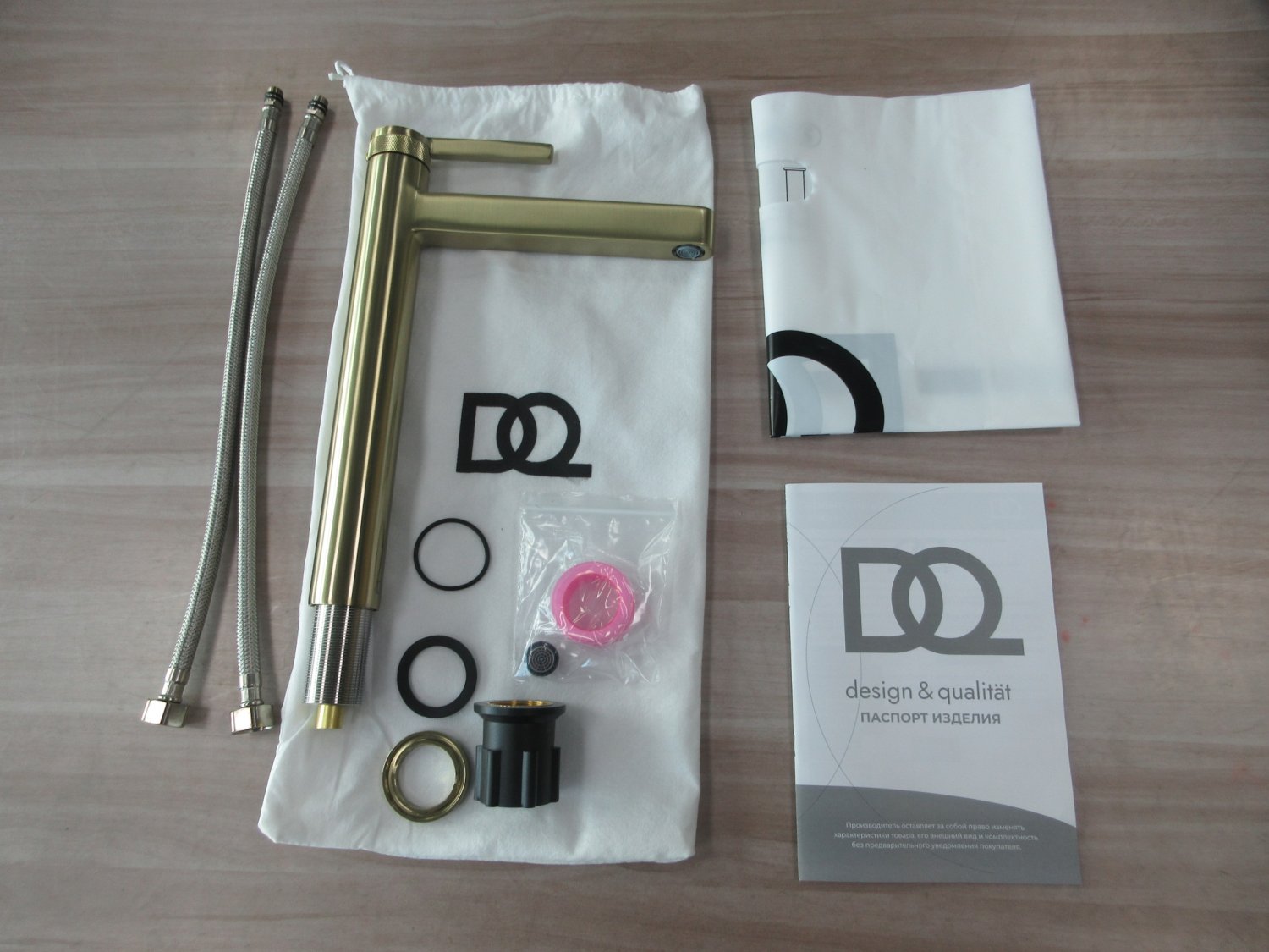 Смеситель для раковины высокий DQ Bonn мат.золото (DA1702007) - фото 4