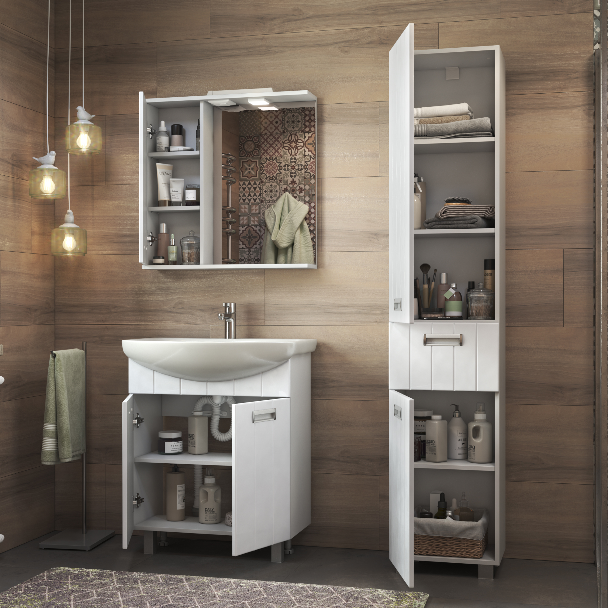 Шкаф VIGO навесной с зеркалом Diana 600 (левый) со спотом (z.DIA.60.L.El) - фото 6