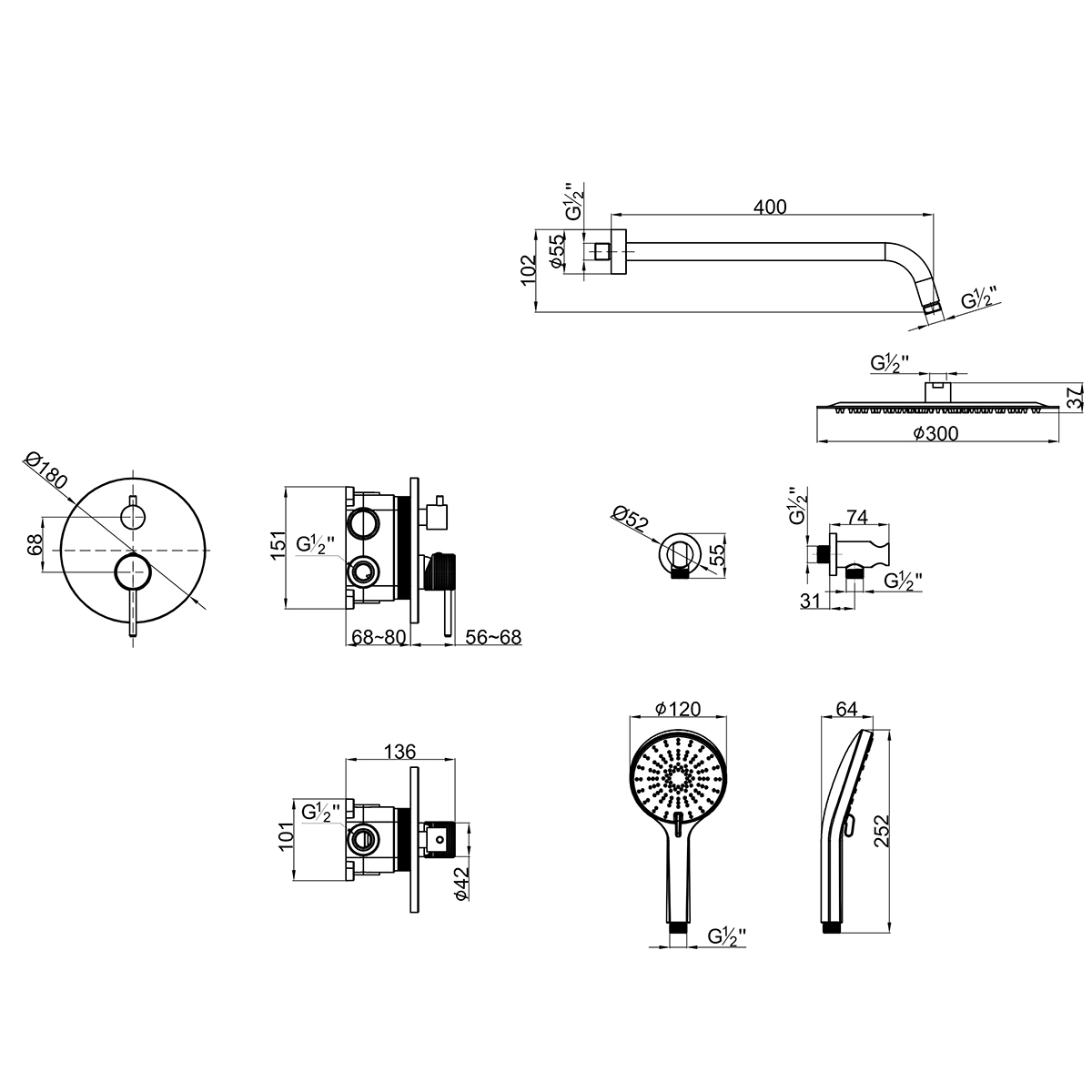 Смеситель Lemark Beluga для душа, встраиваемый (LMF-8055B-BRLG) - фото 2