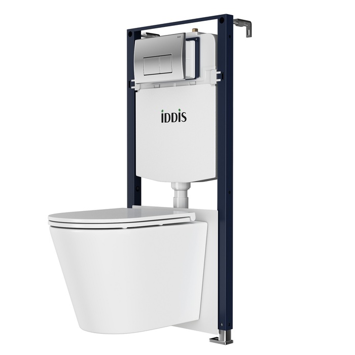 Комплект 3в1: подвесной унитаз, инсталляция и клавиша смыва хром IDDIS Calipso Q (CAQPO1GCi73) - фото 1