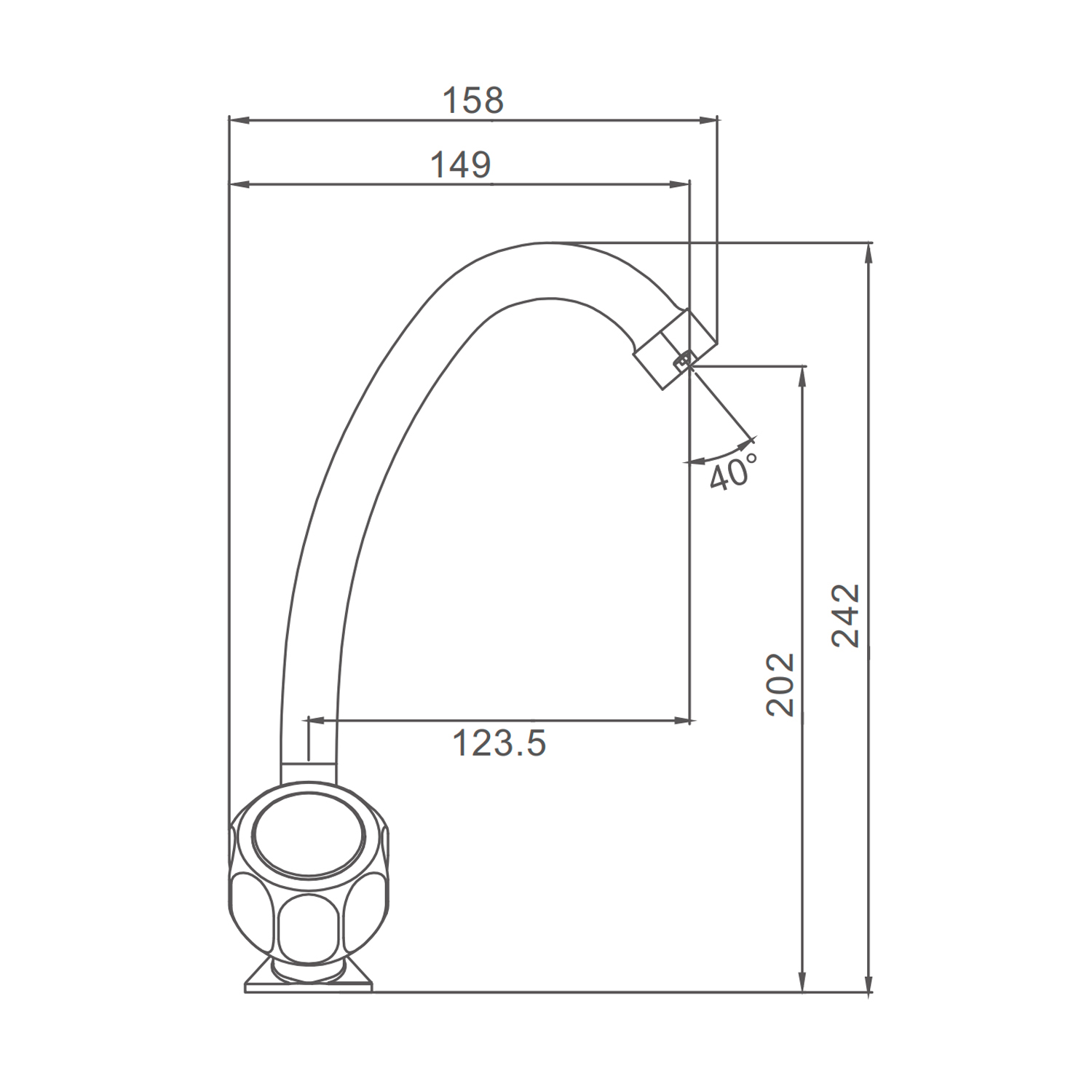 Смеситель Prohanss для кухни вентильный поворотный излив, хром (P12.41) - фото 2