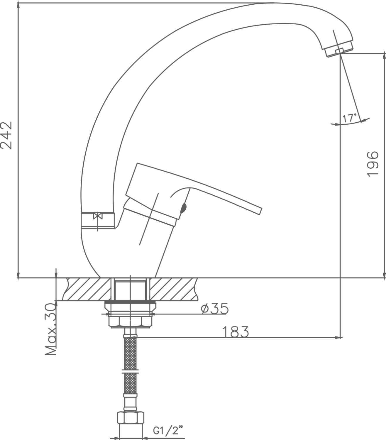 Смеситель для кухни Cron хром (CN4163-2) - фото 2
