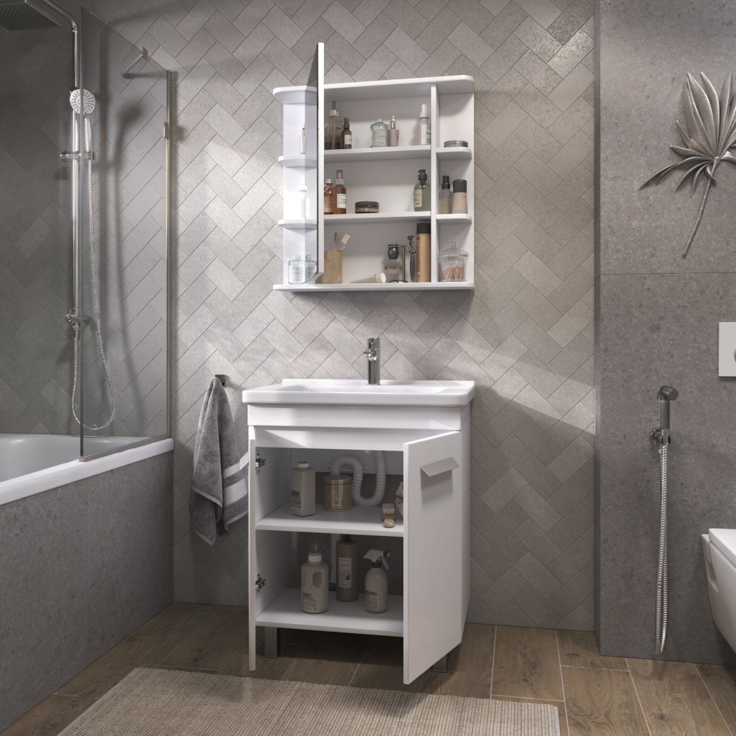 Шкаф VIGO навесной Nova 600 с зеркалом (zsh.NOV.60) - фото 2