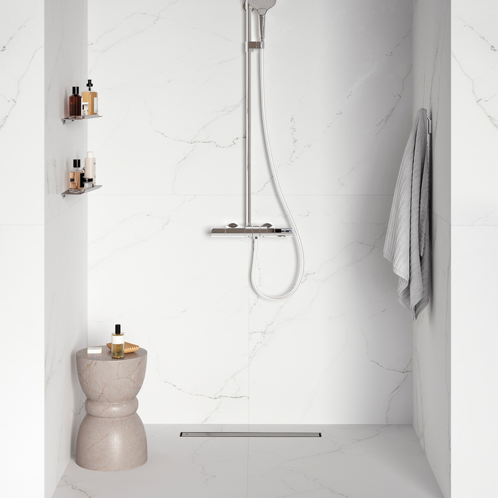 Лоток душевой IDDIS Perfex, сифон 360, комбинированный затвор, двухсторонняя решетка, 600мм, хром (975B6SB00DZ) - фото 6