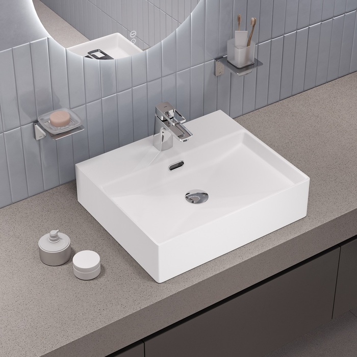 Умывальник накладной/подвесной, белый глянцевый, Bild, IDDIS, BILWS50i27 - фото 6