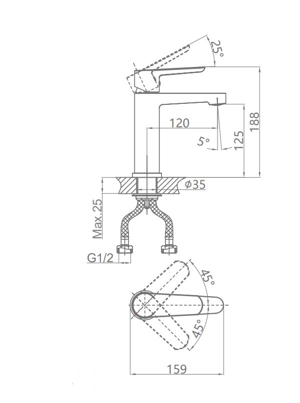 Смеситель для раковины D&K Bayern.München матовое золото (DA1562107) - фото 3