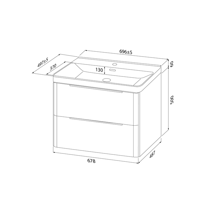 Тумба с умывальником IDDIS Cloud X подвесная, 70 см, белый (CLX70W0i95K) - фото 7