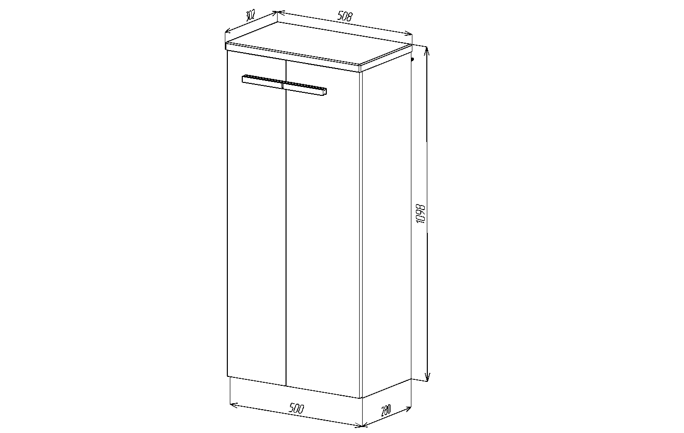 Пенал VIANT "Мюнхен" подвесной белый 280х500х1100 (VMUN50BEL-PENP) - фото 6