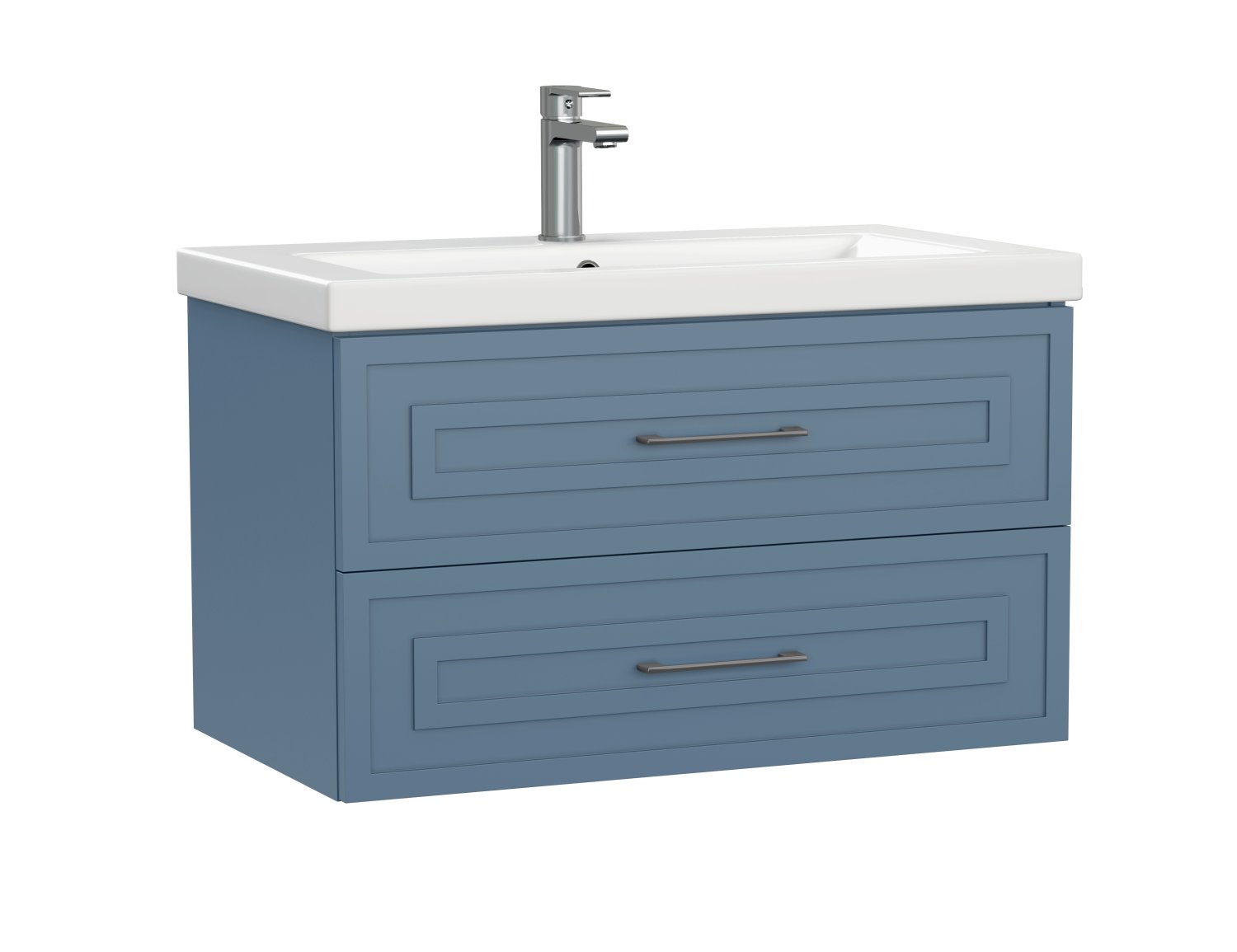 Тумба под раковину подвесная Cersanit CLASSIC 80 для COMO 80 голубой матовый (69091)