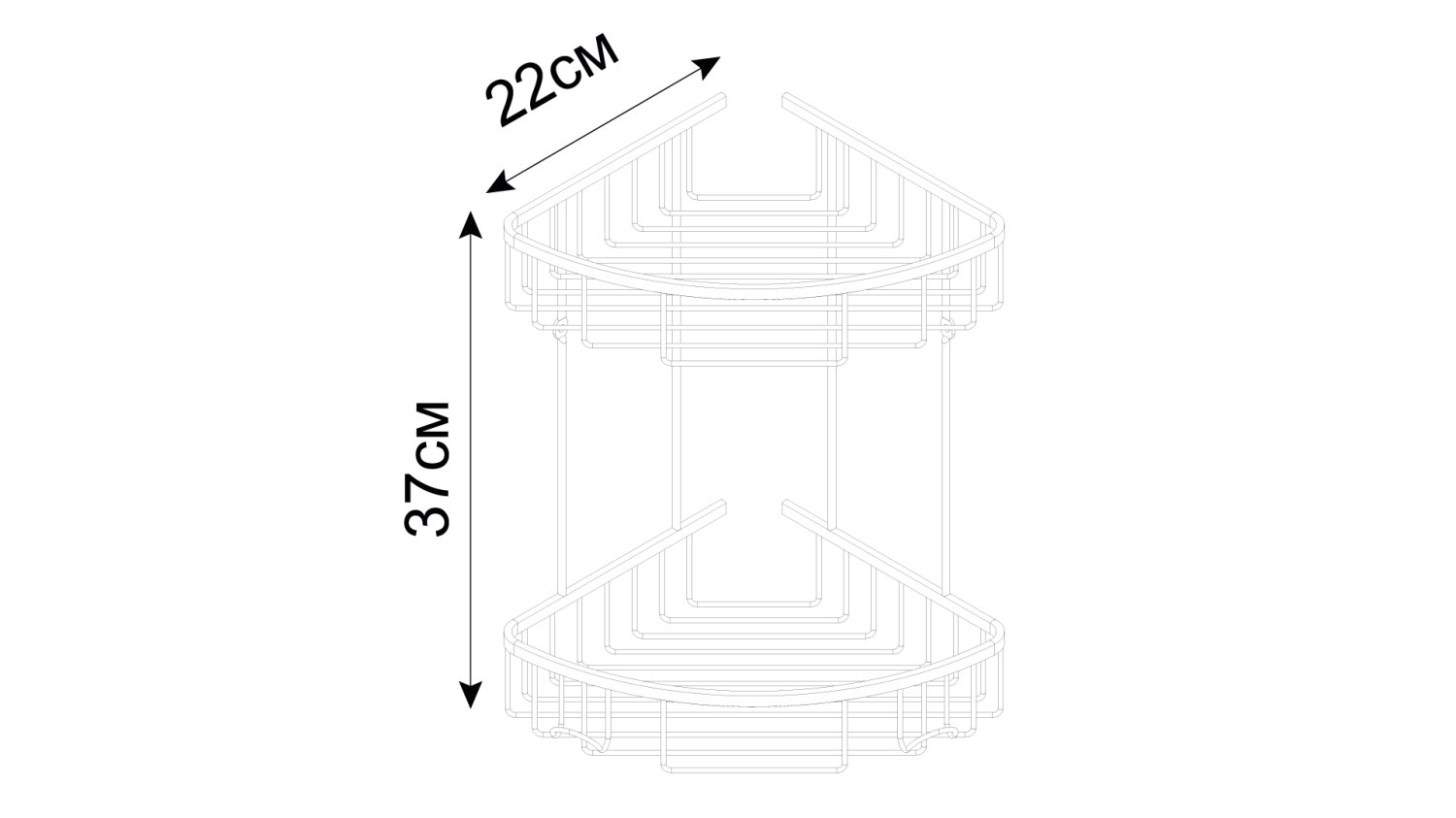 Полка угловая двухэтажная Fixsen Hotel, хром  (FX-31051-2) - фото 2