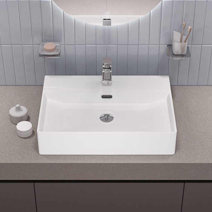 Умывальник накладной/подвесной, белый глянцевый, Bild, IDDIS, BILWS60i27 - фото 8