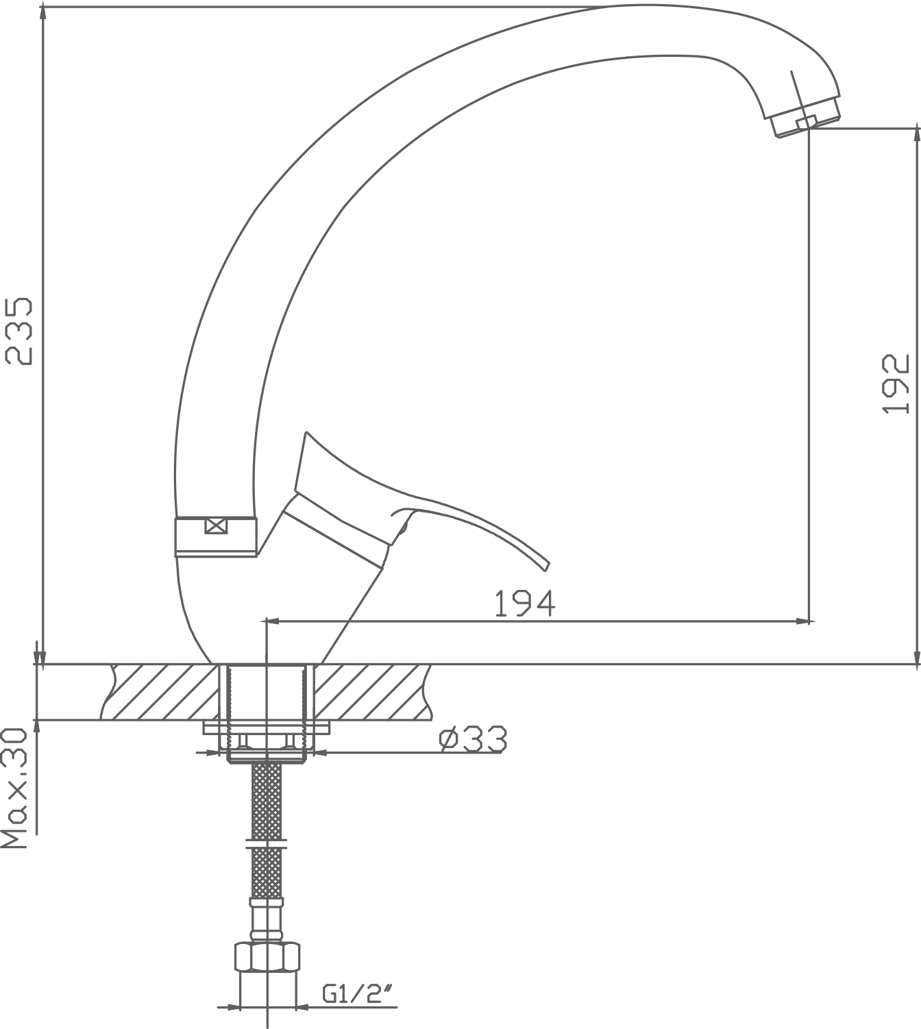 Смеситель для кухни Cron хром (CN4114-2) - фото 2