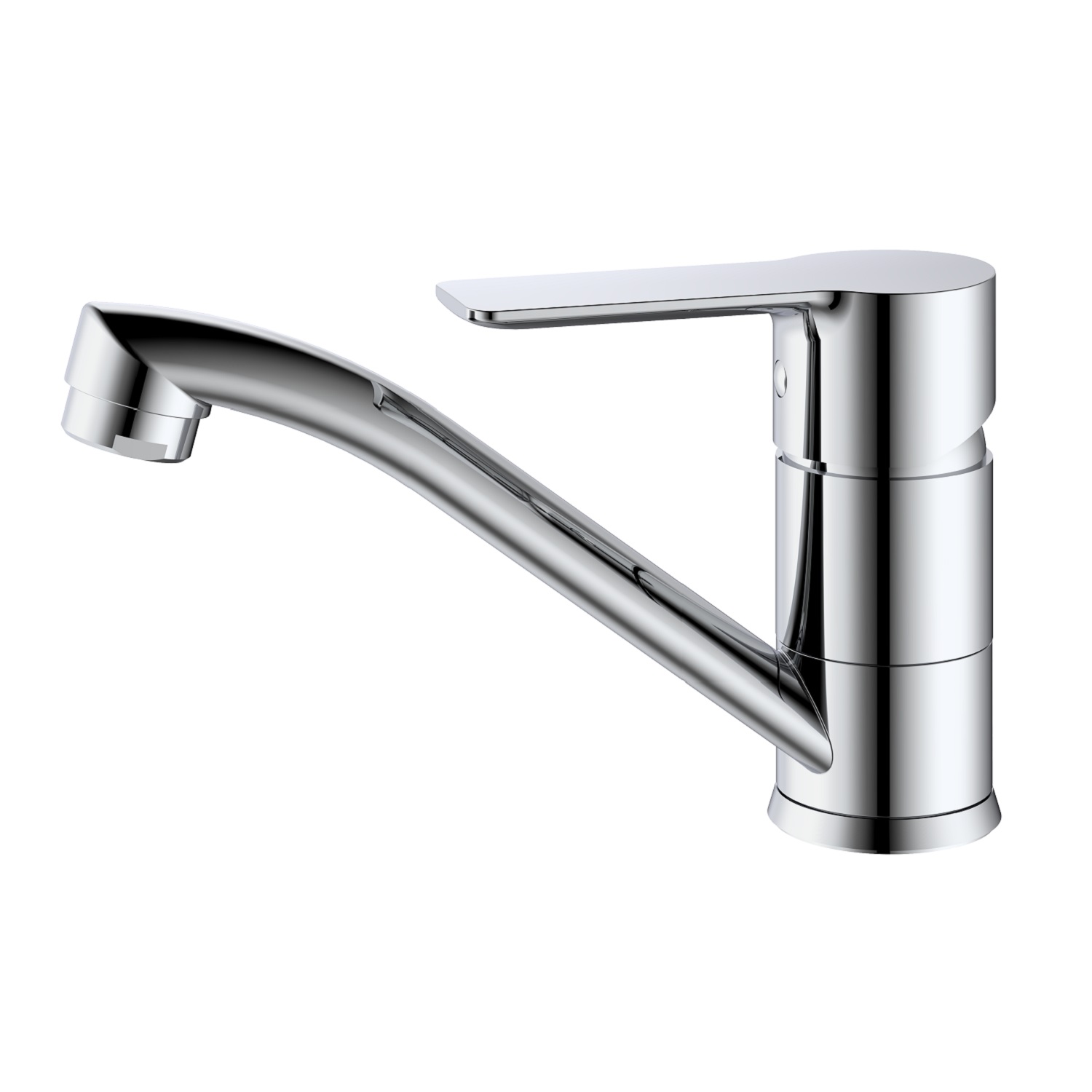 Смеситель Splenka для кухни/раковины низкий поворотный излив, хром (S06.45) - фото 1