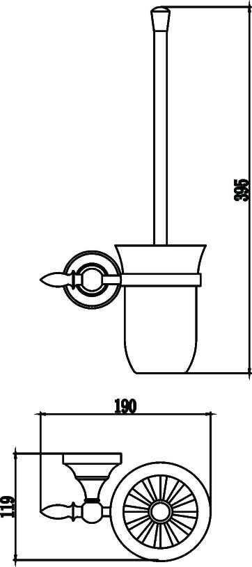 Туалетный ёршик с настенным держателем Savol 68b (S-06894B) - фото 2