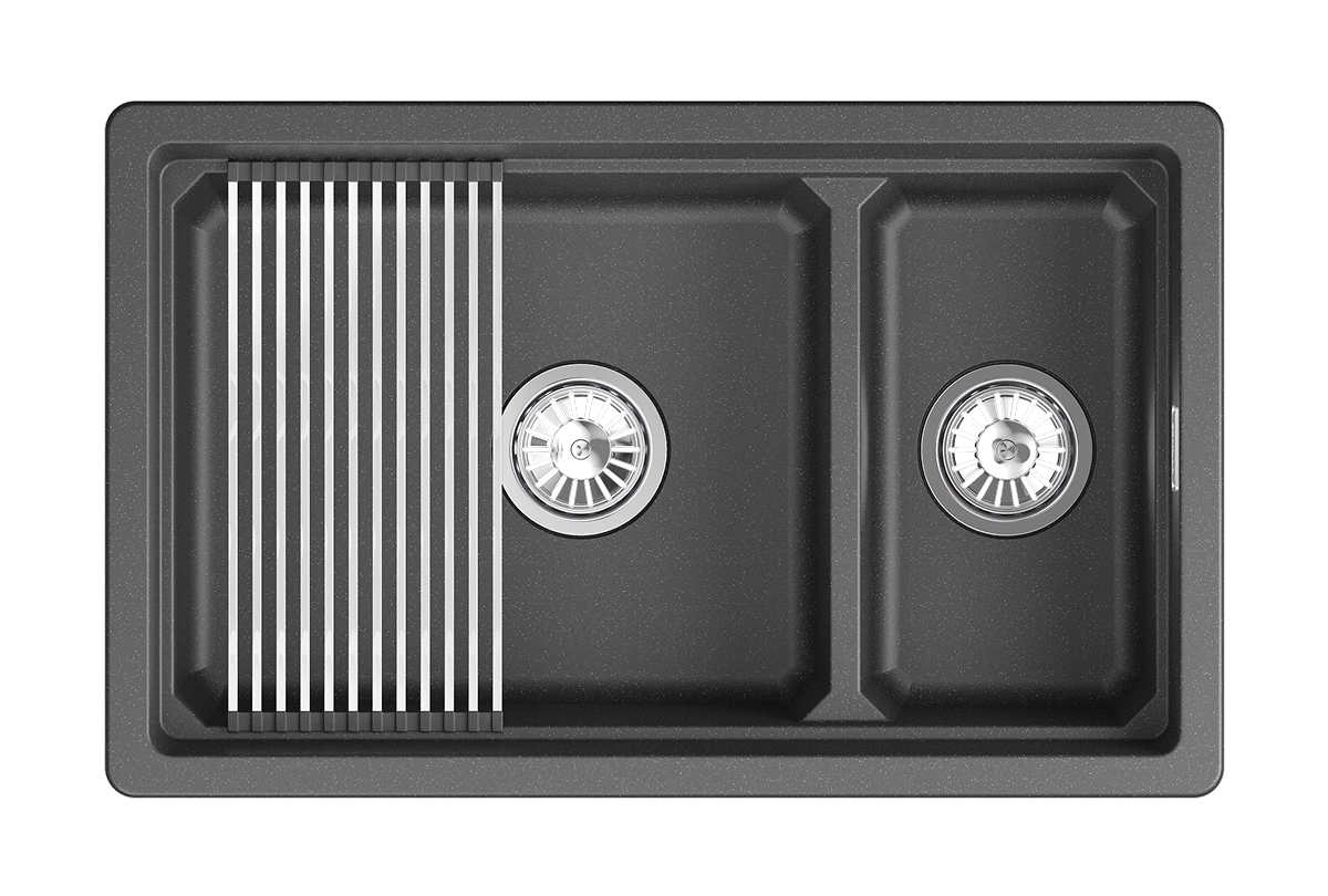 Кухонная мойка GRANULA кварц (7304iU, ЧЁРНЫЙ) - фото 1