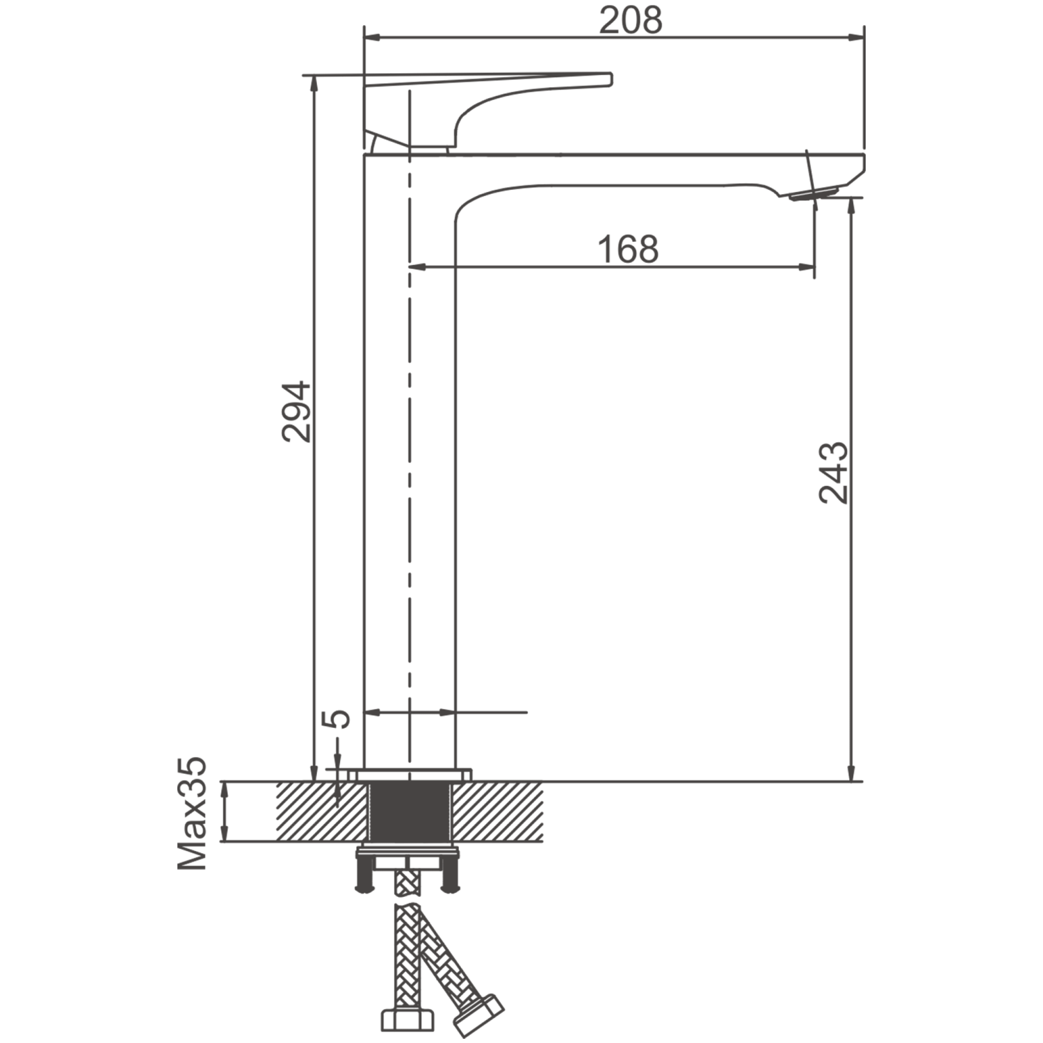 Смеситель для раковины BELZ цвет: оружейная сталь (B11709-3) - фото 2