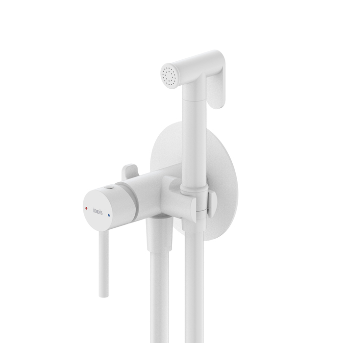 Встраиваемый смеситель с гигиеническим душем IDDIS Axes белый матовый (005WTR0i08) - фото 1