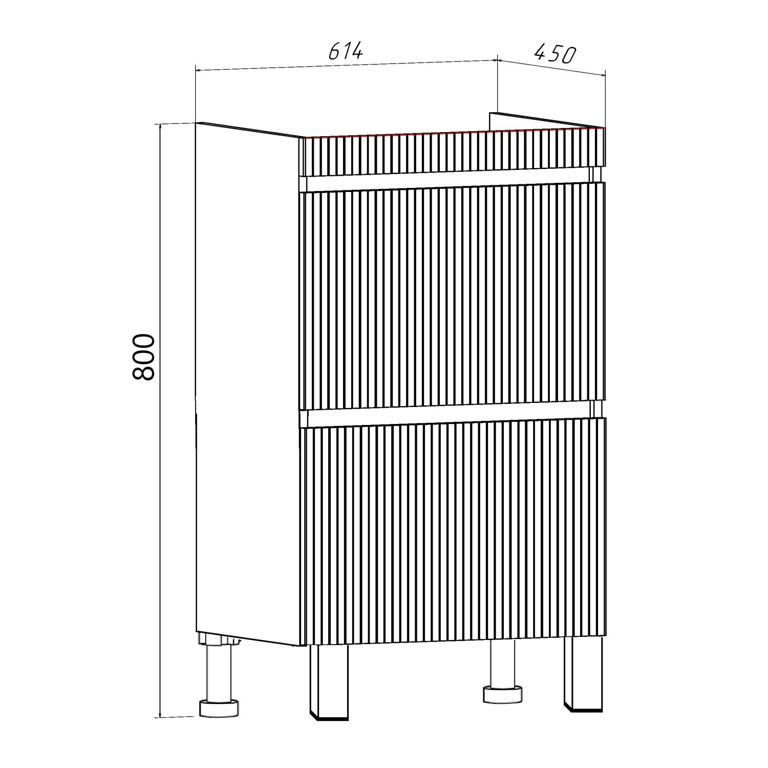 Тумба Runo Модена 65 напольная 2 ящика белая под умывальник 00-00001021 (Оскар 65) (00-00001452) - фото 3