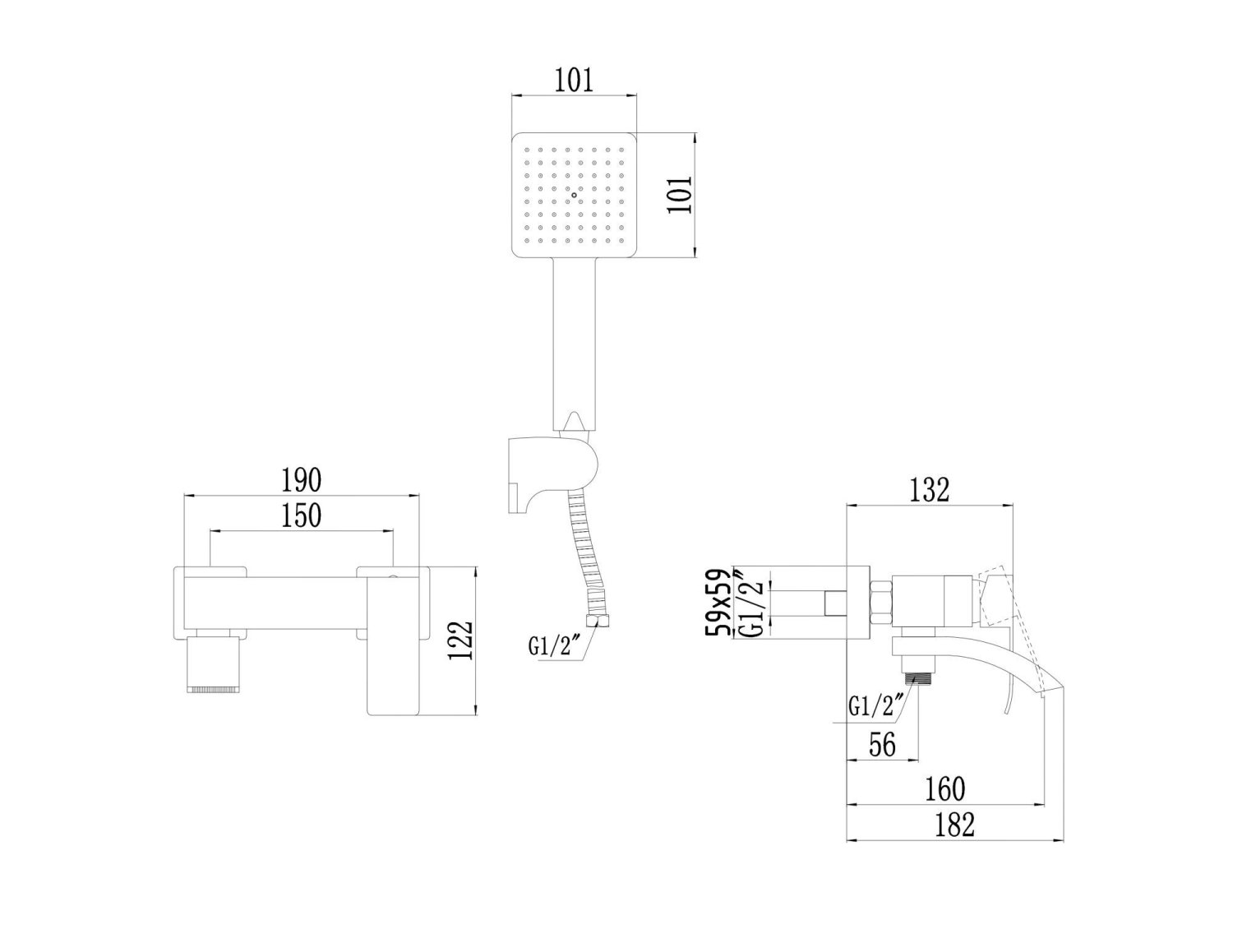 Смеситель Fmark для ванны (FS8624-1C) - фото 2