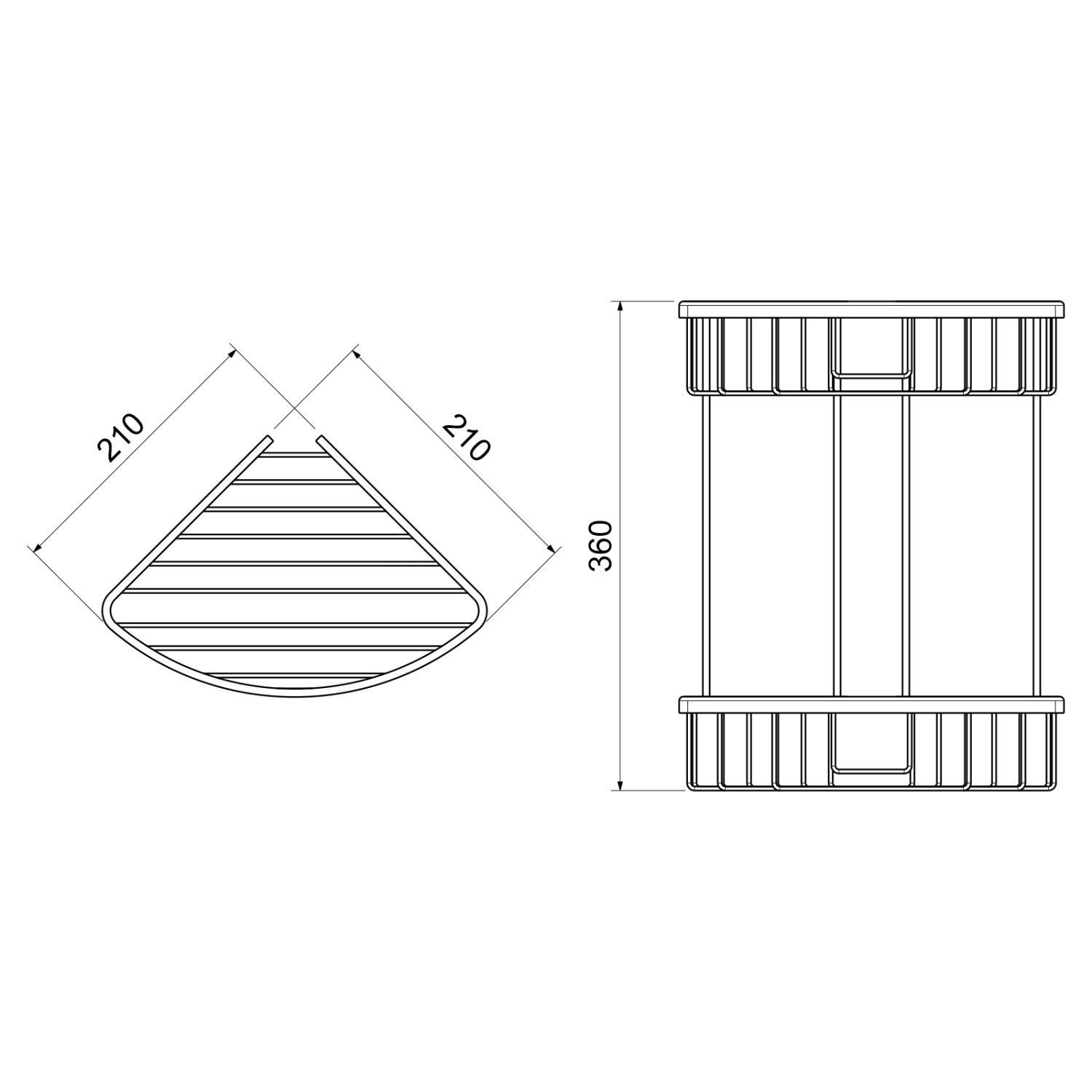 Полка угловая двойная Timo Saona никель (13082/13) - фото 2