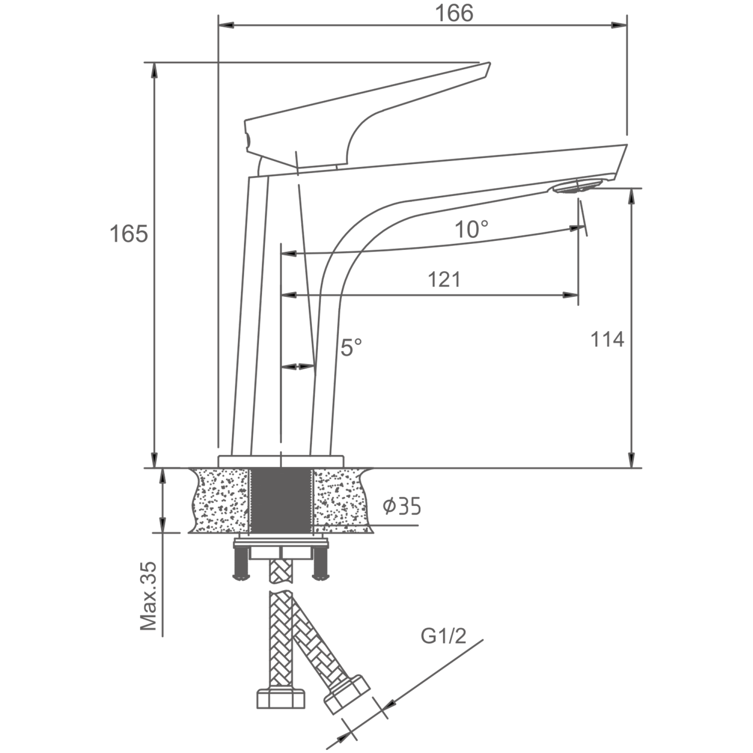 Смеситель для раковины HAIBA черный (HB10726-7) - фото 3