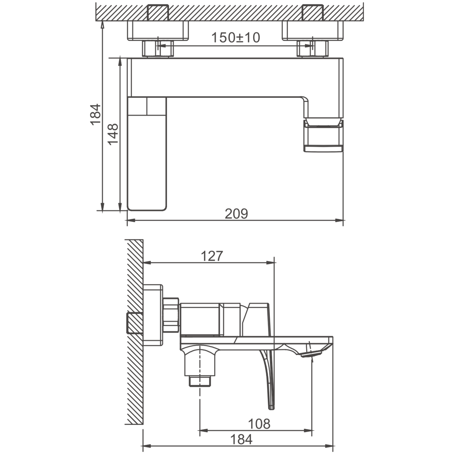 Смеситель для ванны BELZ цвет: черный (B60709-7) - фото 2