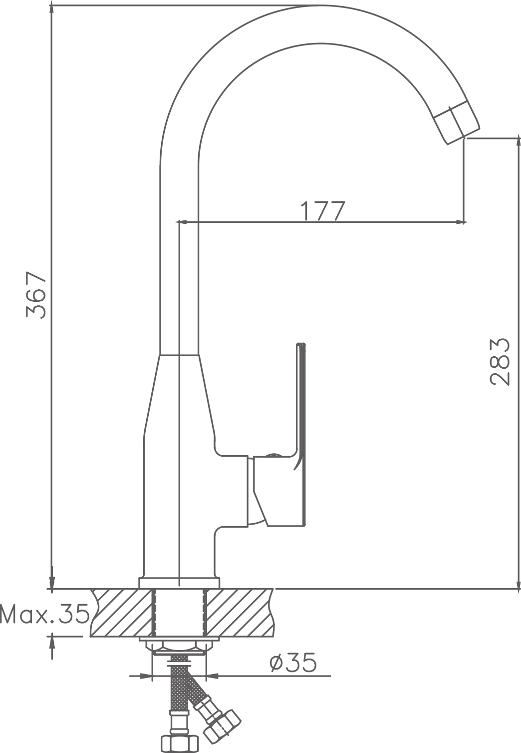 Смеситель для кухни Cron хром (CN70129) - фото 2