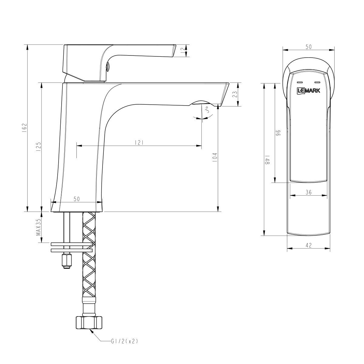 Смеситель для раковины Lemark Ursus (LM7206BL) - фото 3