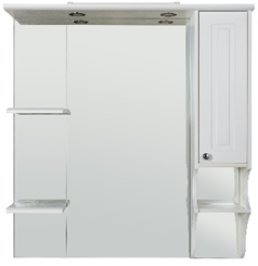 Зеркало RUSH со шкафчиком DEVON 105 Белый, матовый, правый (DEM751105W)