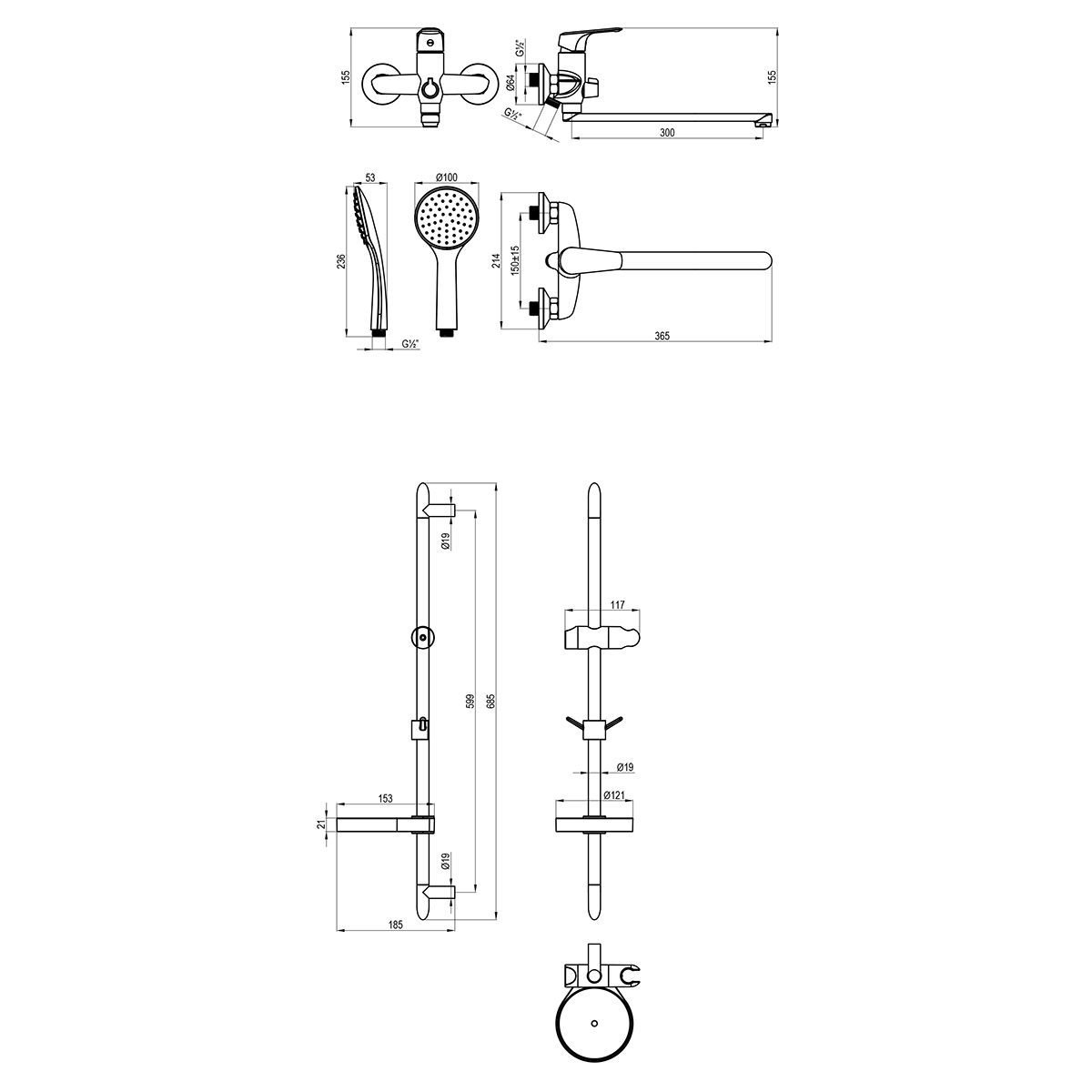 Комплект для ванны и душа Lemark SET "2 в 1" (LM7305C) - фото 2