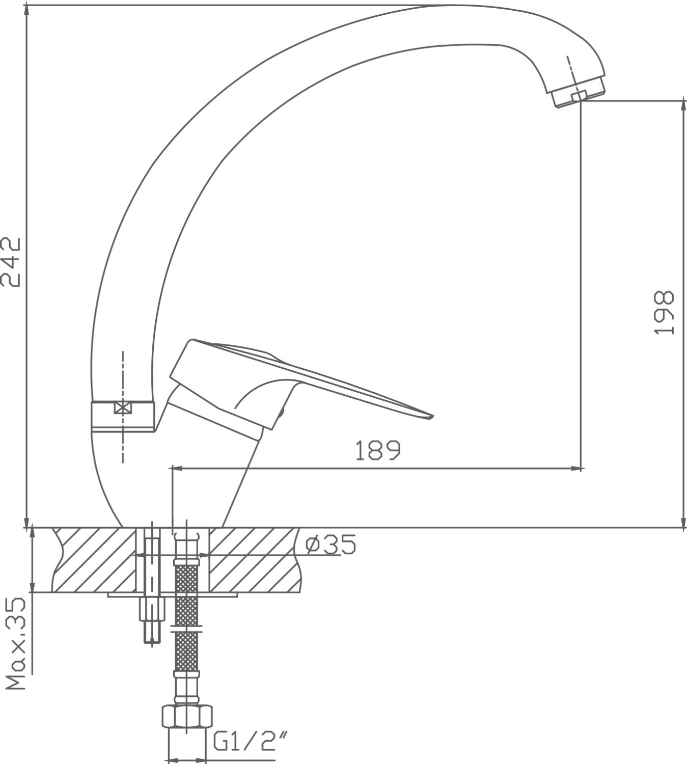 Смеситель для кухни Cron хром (CN4104) - фото 2