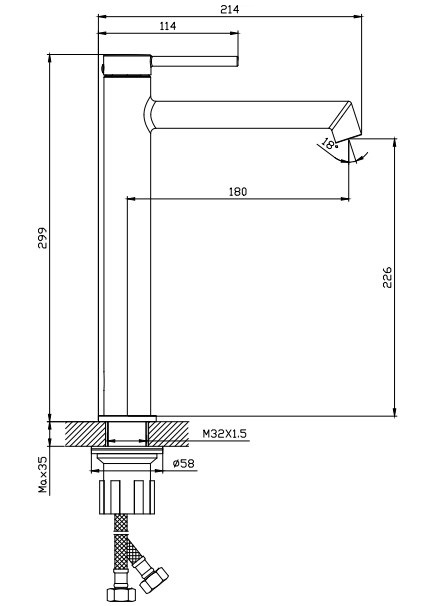 Смеситель для раковины высокий DQ Stuttgart хром (DA1772001) - фото 7