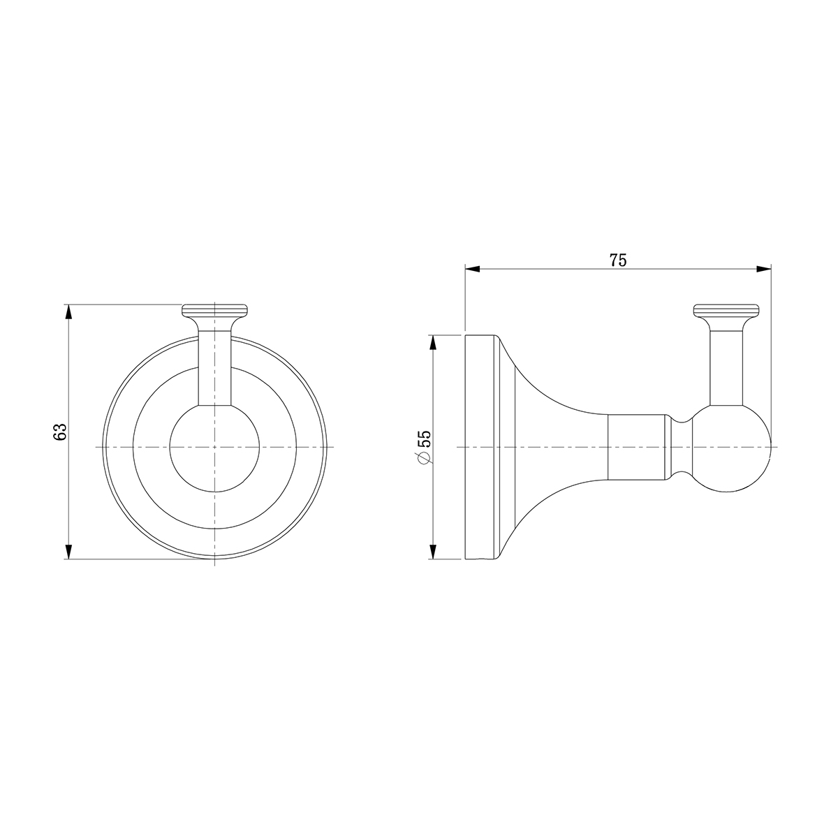 Крючок для полотенец Lemark Пушкин (Pushkin), сталь, хром (LMA-8611S-C) - фото 2