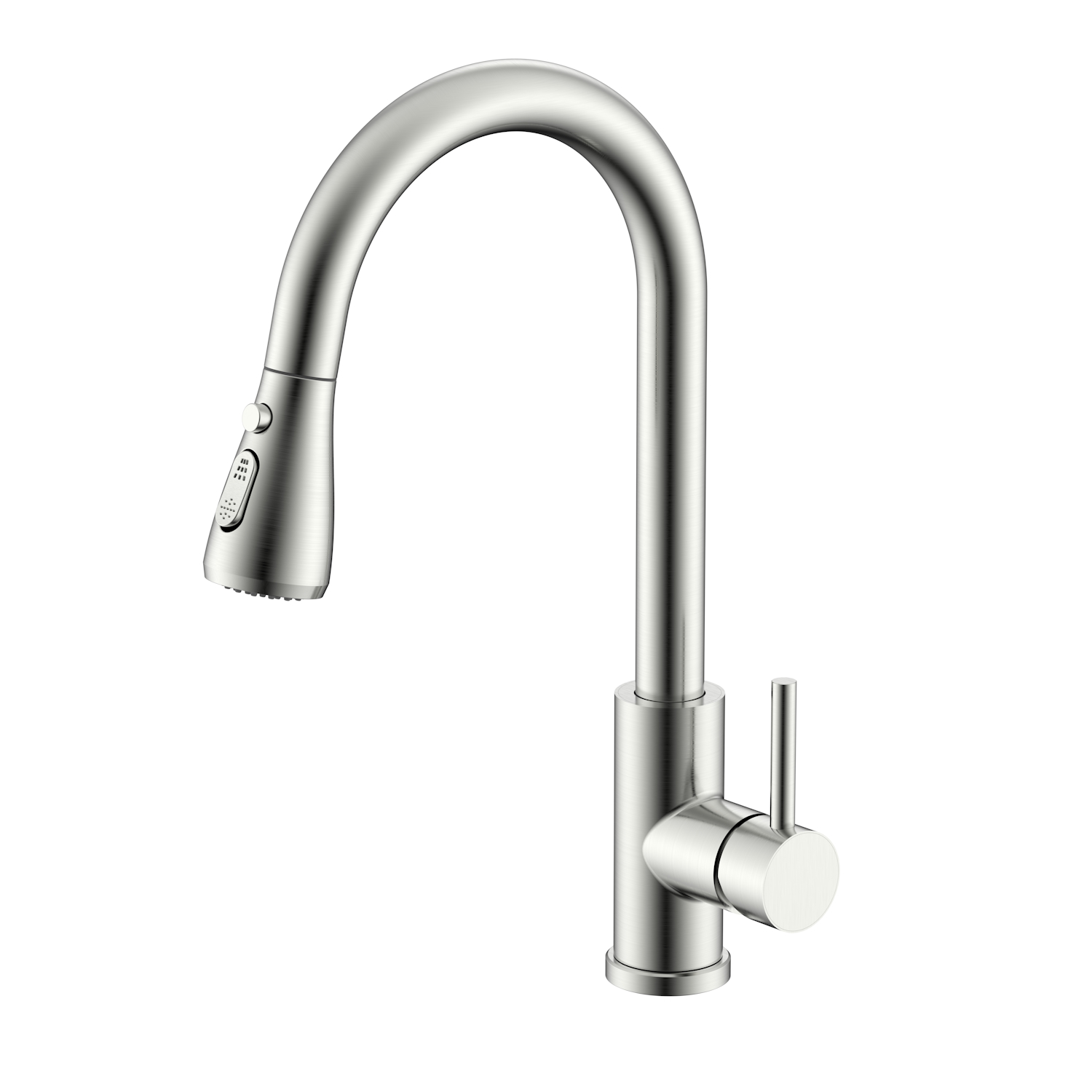 Смеситель Splenka для кухни 2-х режимный поворотный выдвижной излив, сатин (S203.49.05) - фото 1