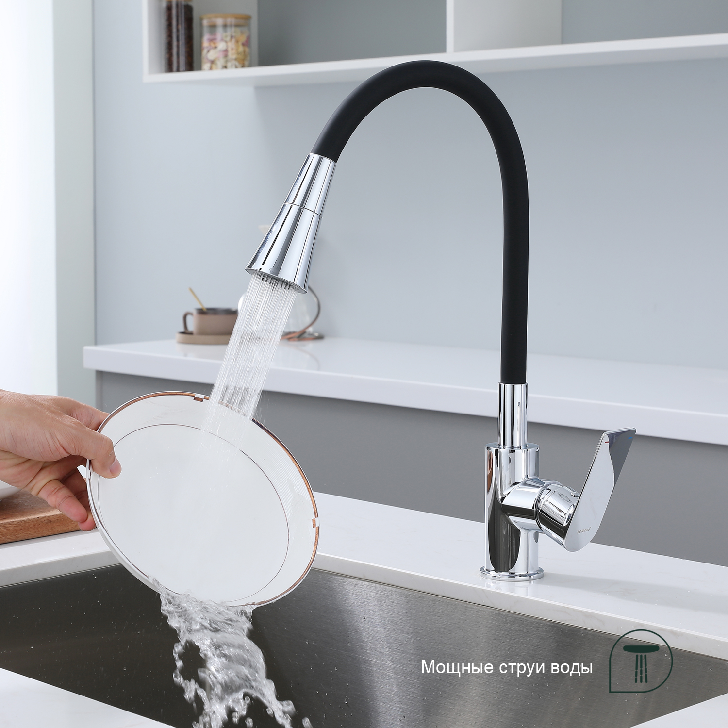 Смеситель Splenka для кухни с гибким изливом (S05.43) - фото 8