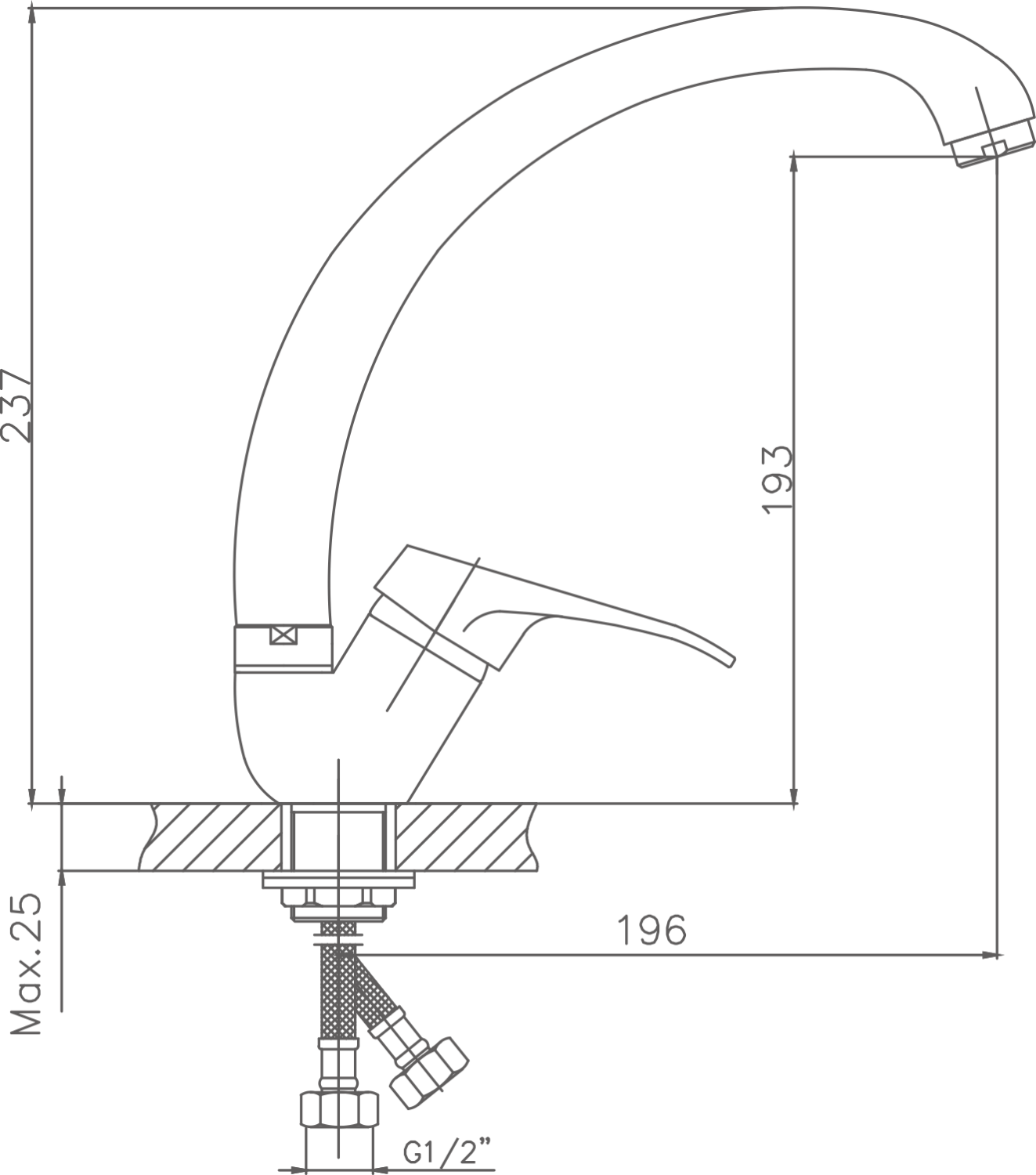 Смеситель для кухни Cron хром (CN4113-2) - фото 2