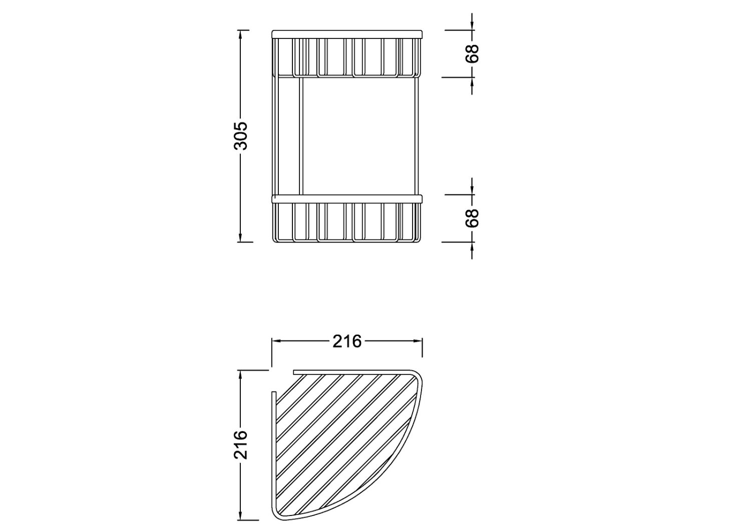 Полка угловая двойная Timo Saona черный (13082/03) - фото 3