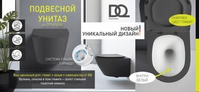 Двухцветный унитаз с внешней частью серого цвета (графит) от бренда DQ