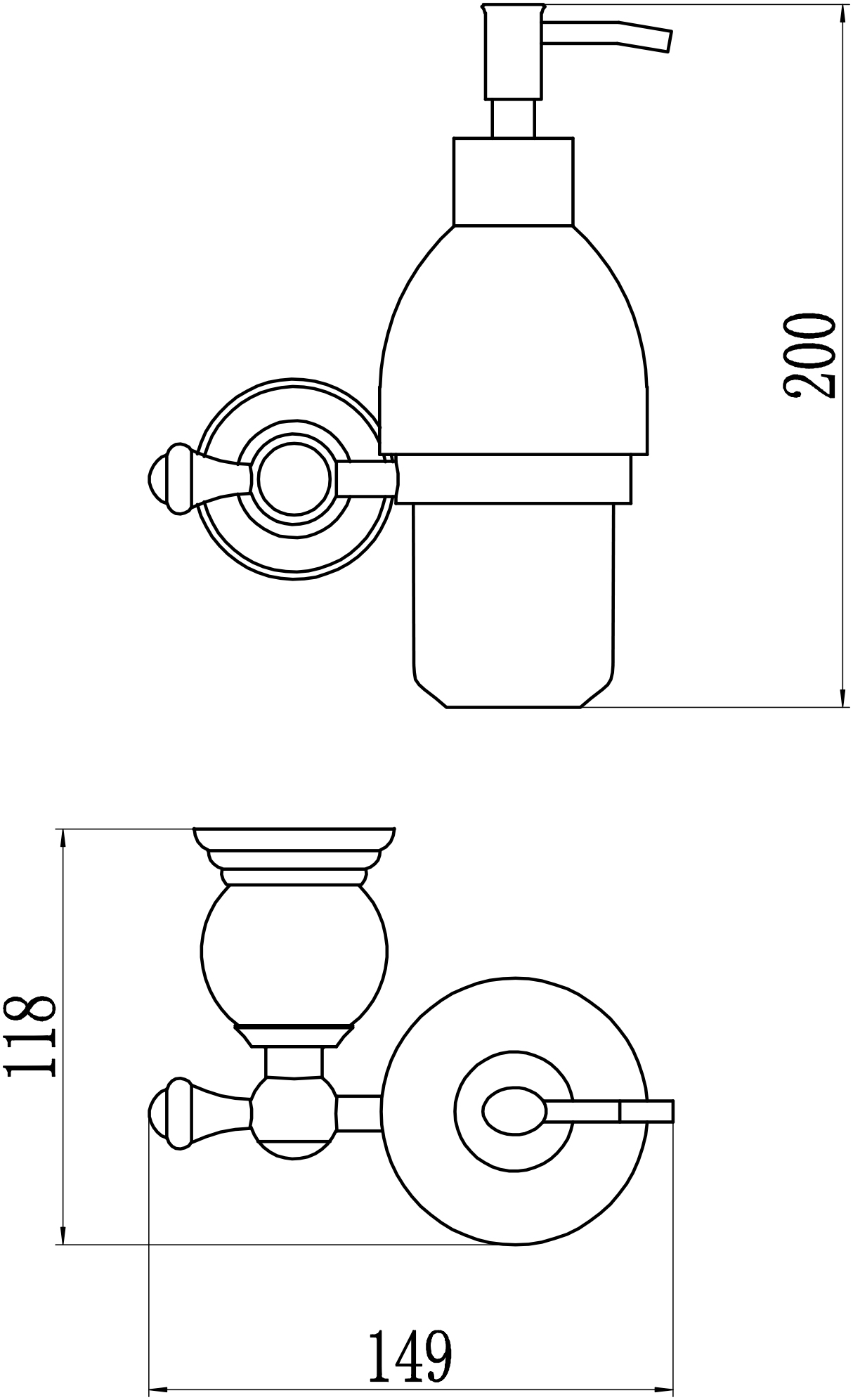 Дозатор Savol для жидкого мыла с настенным держателем (S-005731B) - фото 3