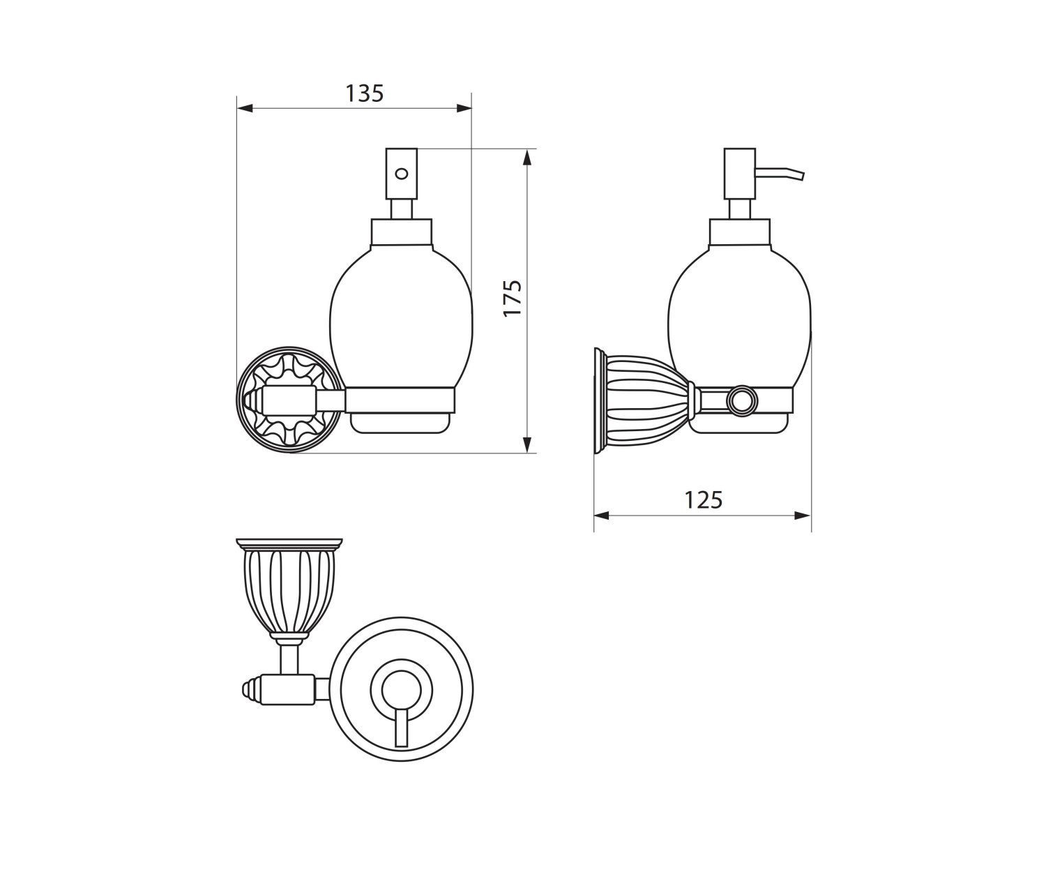 Дозатор жидкого мыла RUSH Socotra (ST12810) - фото 3