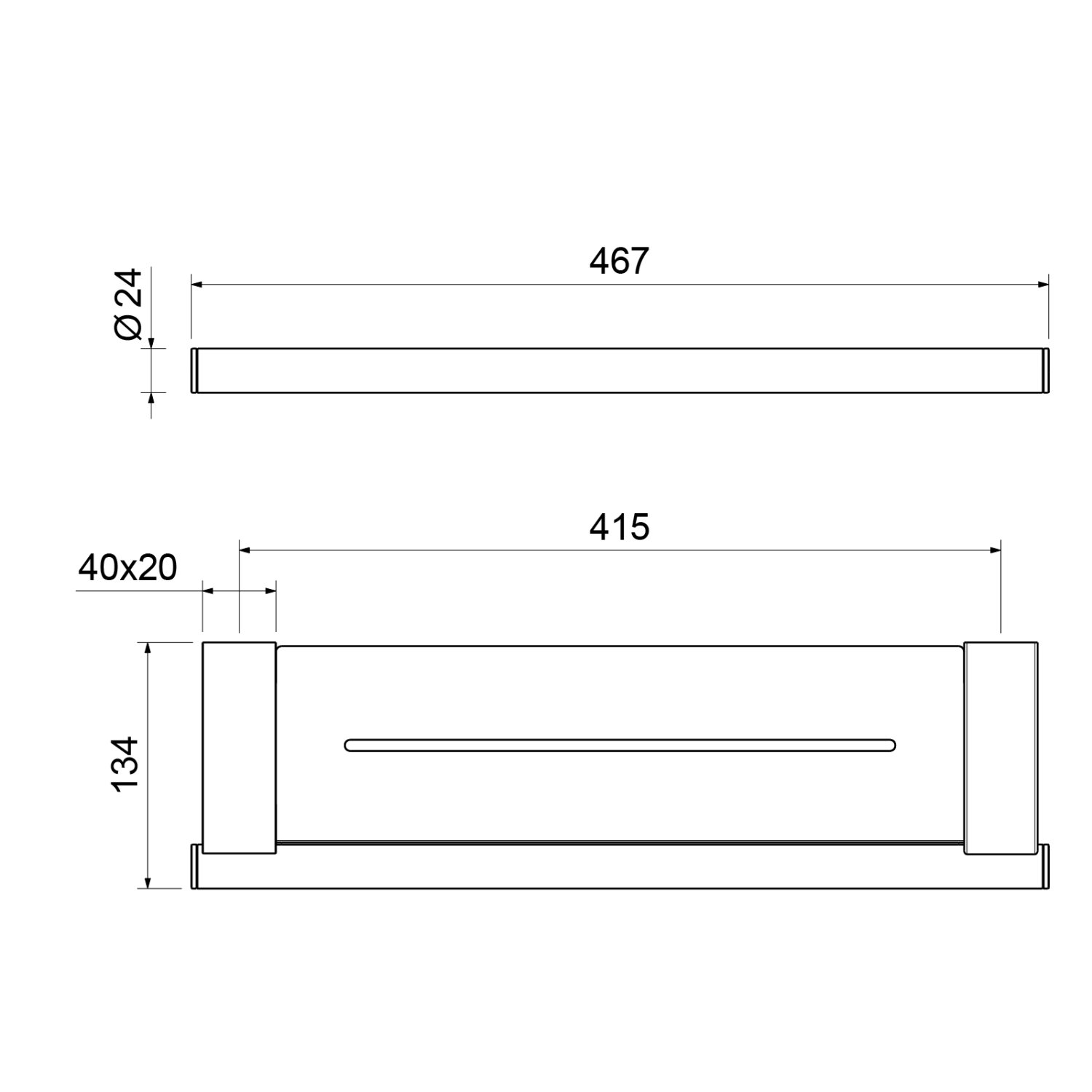 Полка в ванную Timo Luiro никель (18573/13) - фото 2