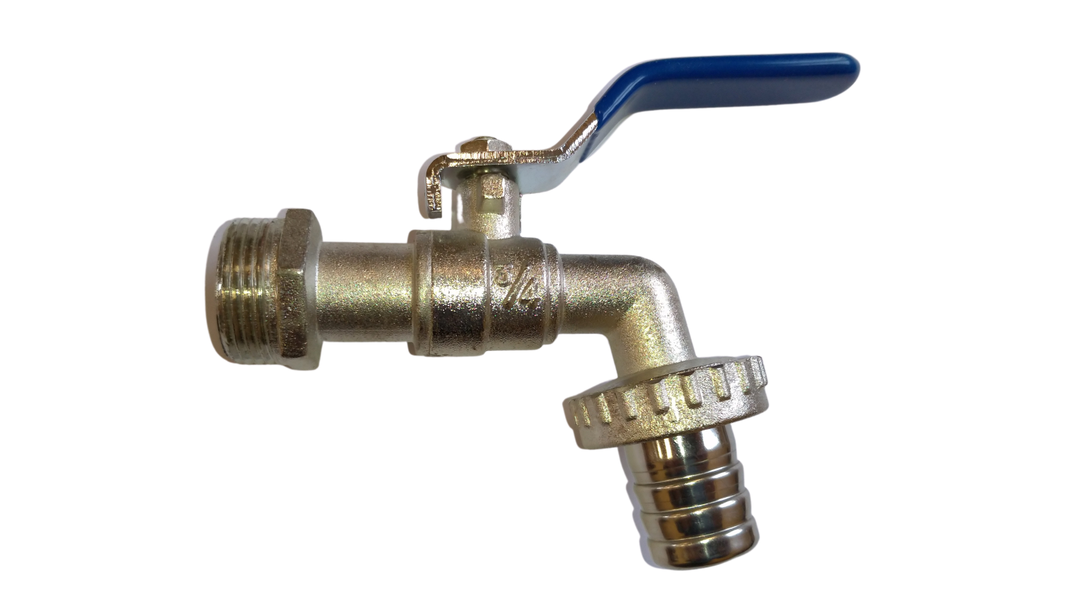 Кран шаровой со штуцером 3/4" VN-CN34 водоразборный никилированный ручка - фото 1