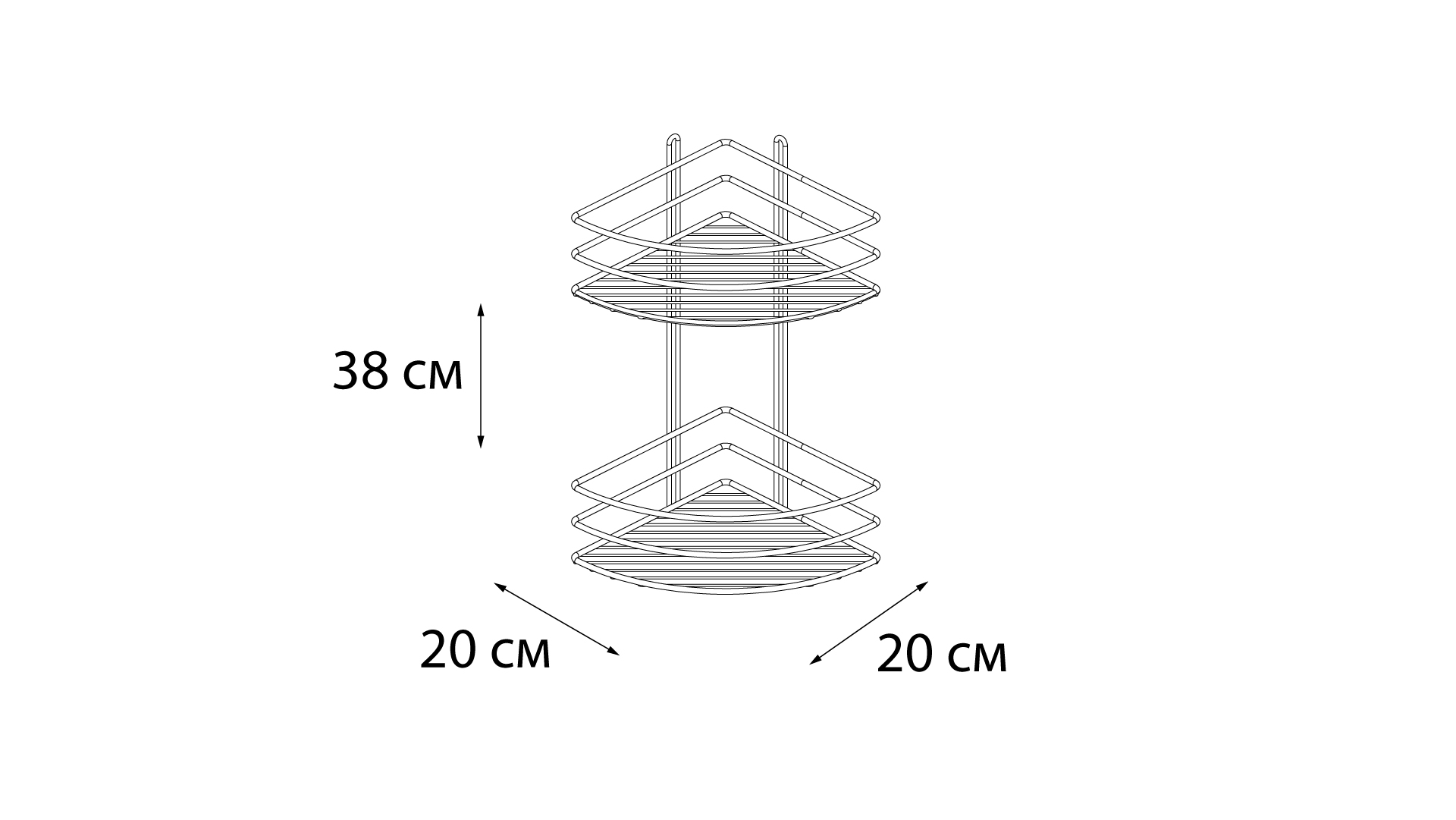 Полка Fixsen угловая двухэтажная черная (FX-710B-2) - фото 3