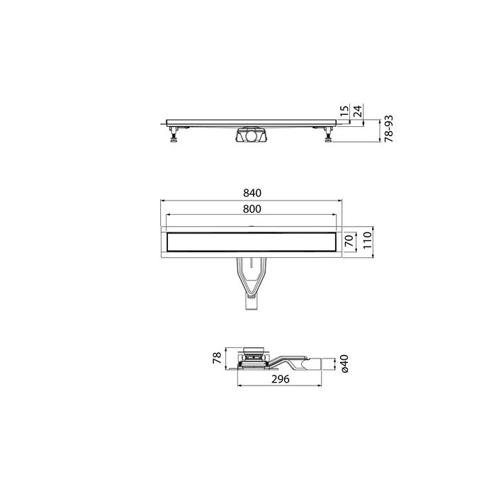 Лоток душевой IDDIS Perfex, сифон 360, комбинированный затвор, двухсторонняя решетка, 800мм, хром (975B8SB00DZ) - фото 7