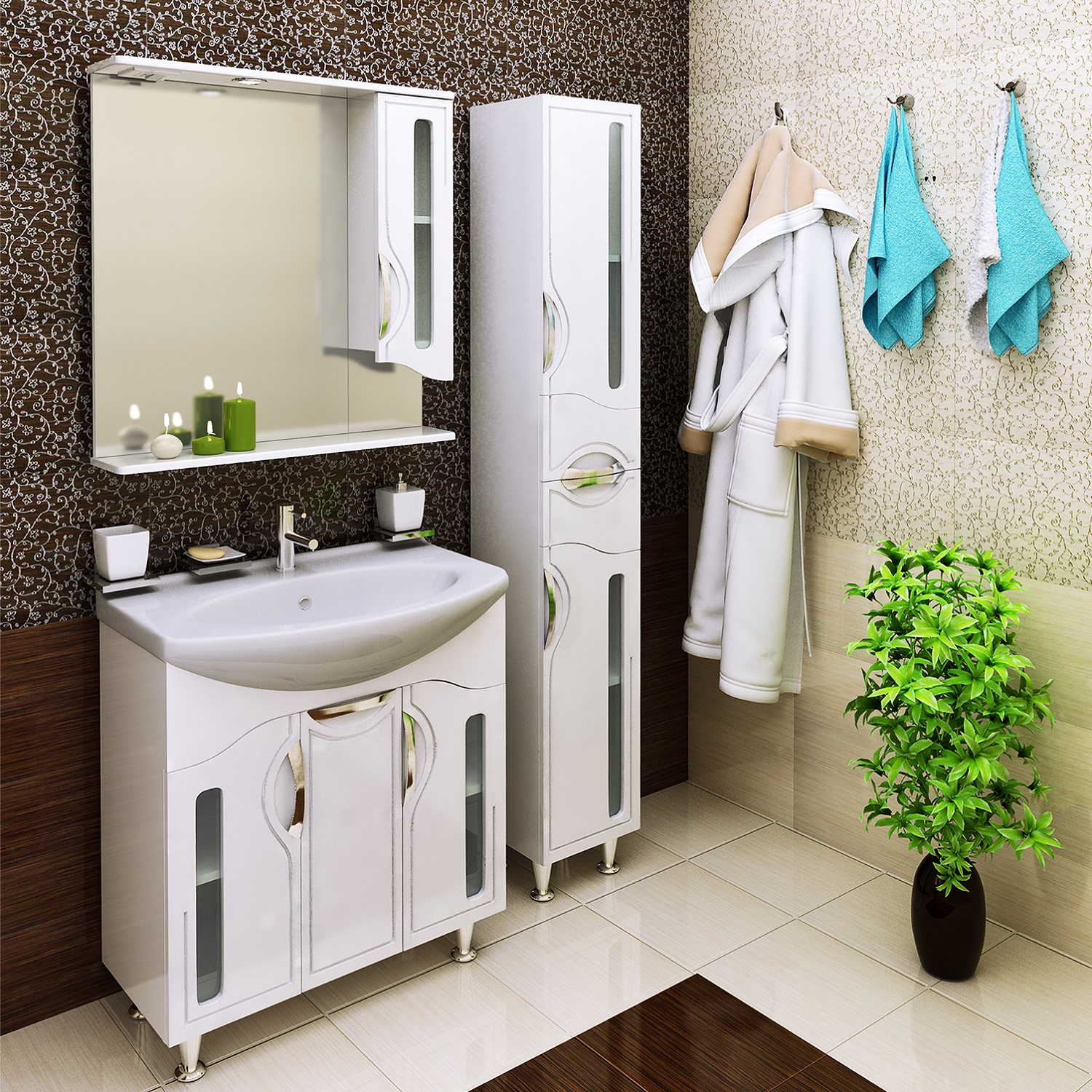 Тумба Runo Толедо 75 под умывальник УТ000001575 (Стиль 75) (00000001039) - фото 2