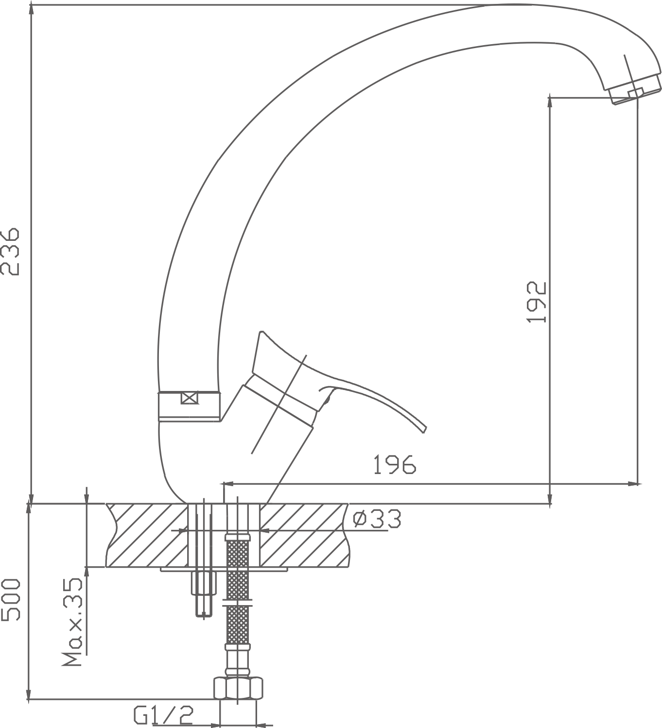 Смеситель для кухни Cron хром (CN4114) - фото 2