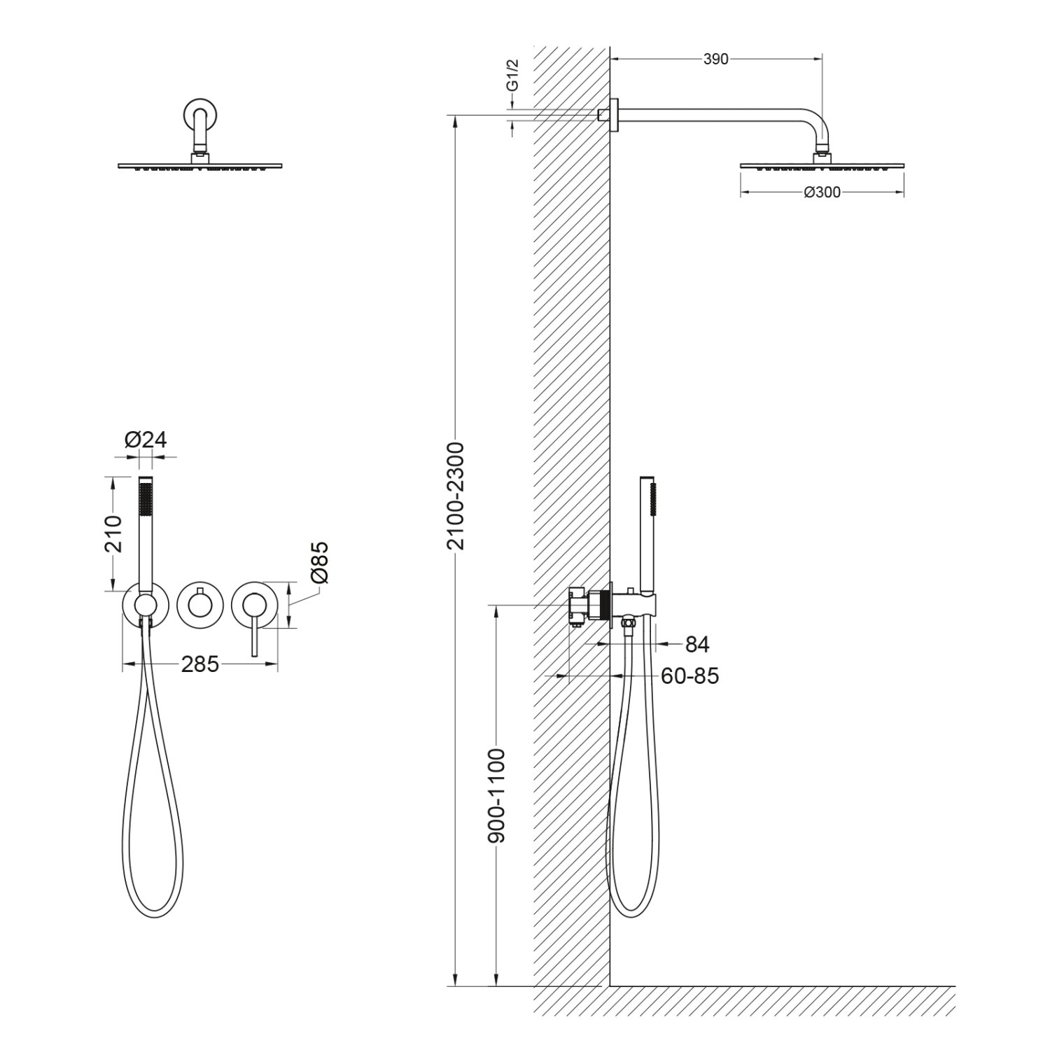 Душевая система встроенная Timo Saona никель (SX-2349/13SM) - фото 3